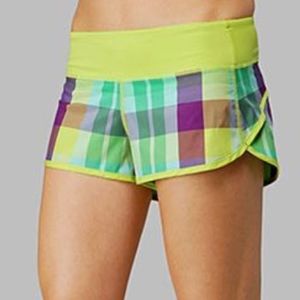 Lululemon Speed Short 2-way stretch Foxy Plaid